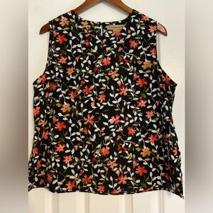 Notations Women’s sleeveless blouse, size XL, black, green, peach, beige colors